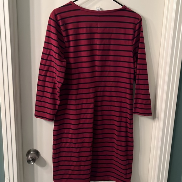 Old Navy red dress with black stripes size large - Picture 2 of 8